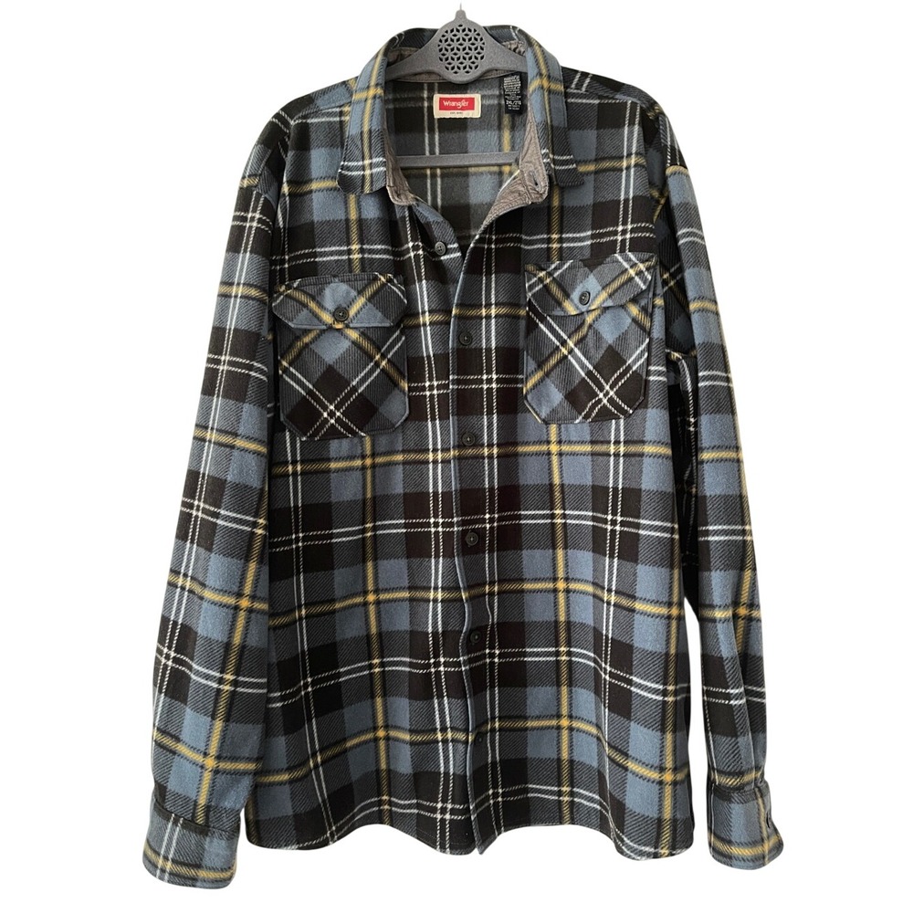 Wrangler Men's Plaid Fleece Shirt Jacket 2XL